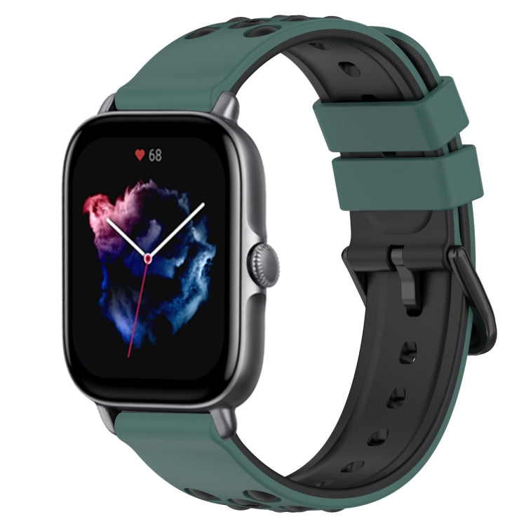 For Amazfit GTS 3 20mm Two-Color Porous Silicone Watch Band