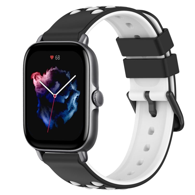 For Amazfit GTS 3 20mm Two-Color Porous Silicone Watch Band