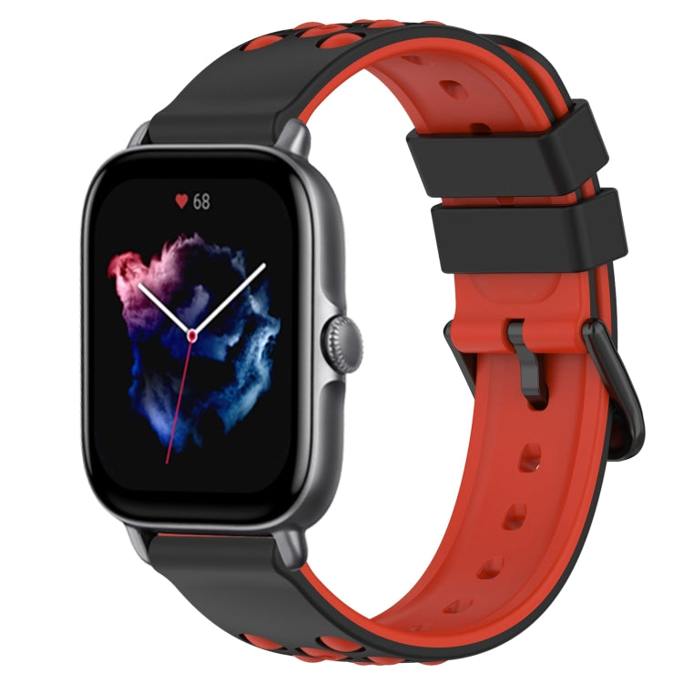 For Amazfit GTS 3 20mm Two-Color Porous Silicone Watch Band