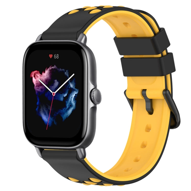 For Amazfit GTS 3 20mm Two-Color Porous Silicone Watch Band
