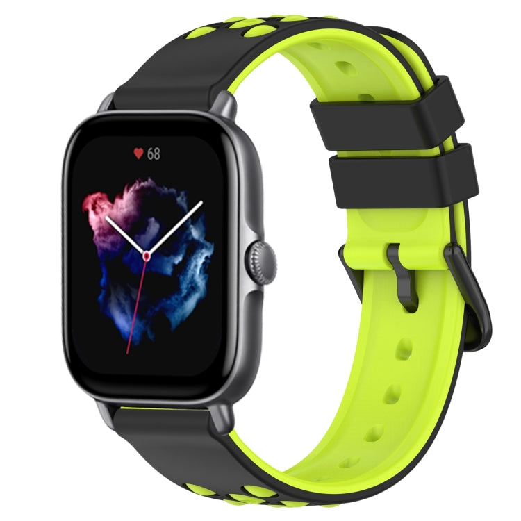 For Amazfit GTS 3 20mm Two-Color Porous Silicone Watch Band