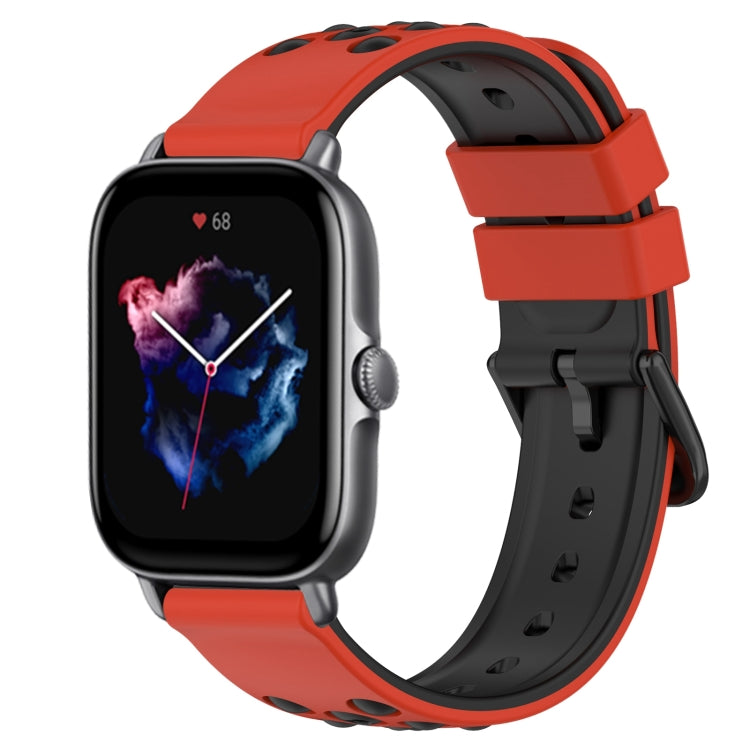 For Amazfit GTS 3 20mm Two-Color Porous Silicone Watch Band