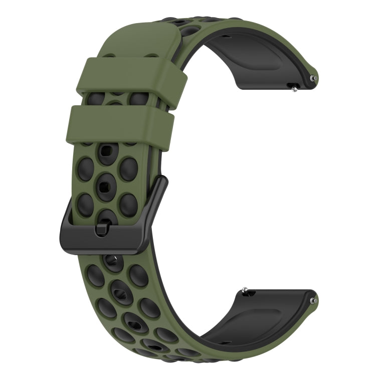 For Amazfit GTS 3 20mm Two-Color Porous Silicone Watch Band