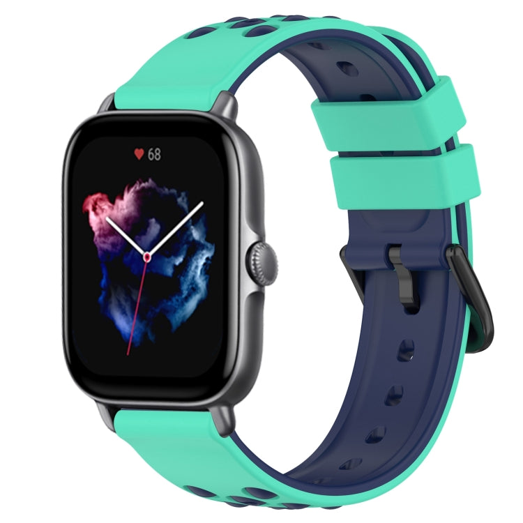 For Amazfit GTS 3 20mm Two-Color Porous Silicone Watch Band