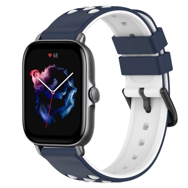 For Amazfit GTS 3 20mm Two-Color Porous Silicone Watch Band
