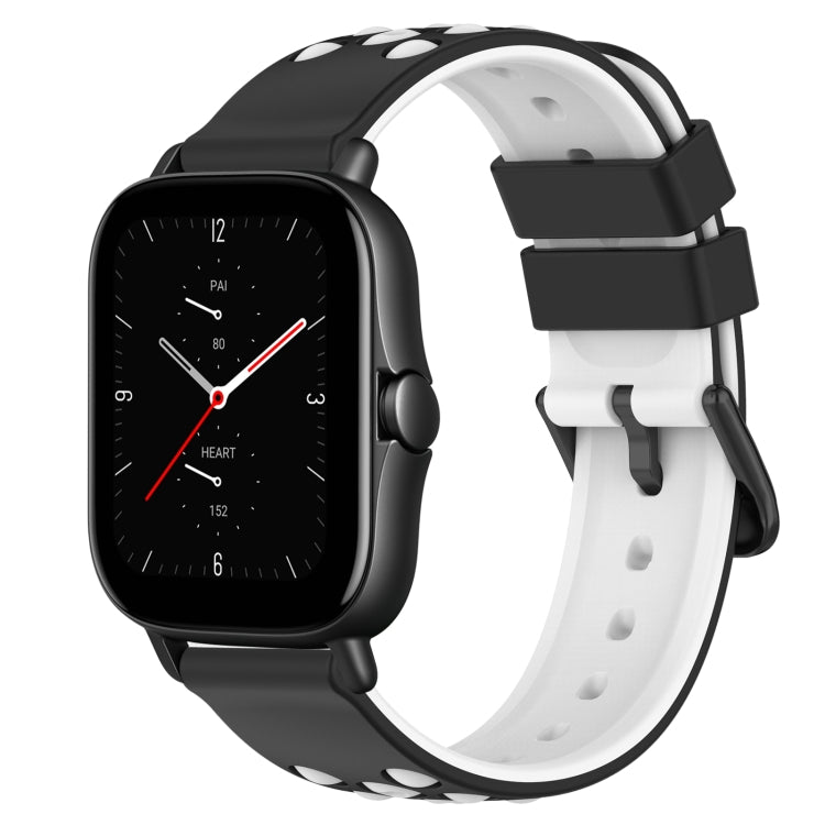 For Amazfit GTS 2E 20mm Two-Color Porous Silicone Watch Band