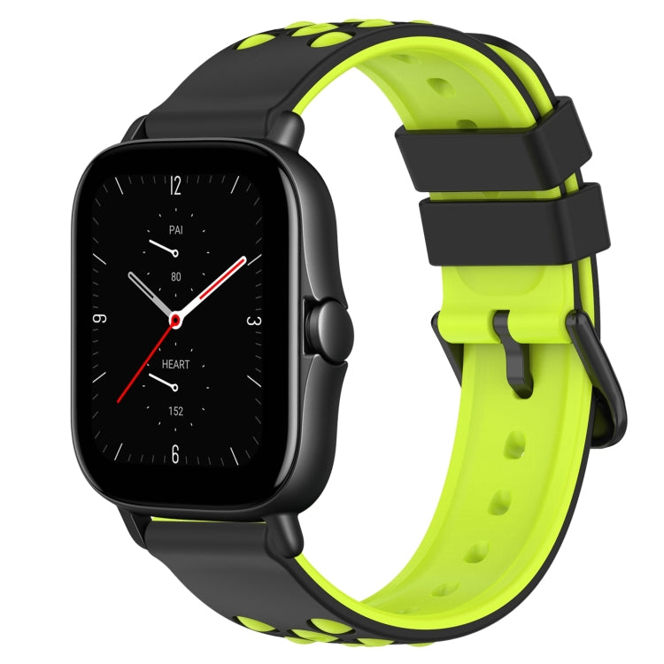 For Amazfit GTS 2E 20mm Two-Color Porous Silicone Watch Band