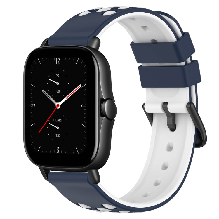 For Amazfit GTS 2E 20mm Two-Color Porous Silicone Watch Band