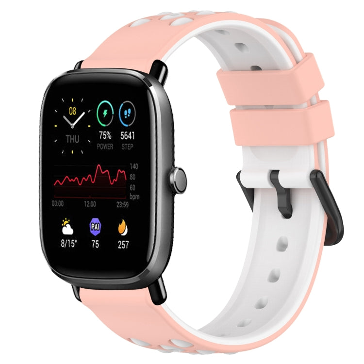 For Amazfit GTS 2 Mini 20mm Two-Color Porous Silicone Watch Band