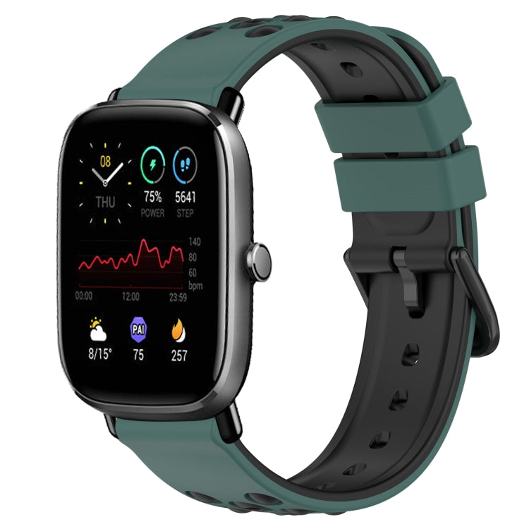 For Amazfit GTS 2 Mini 20mm Two-Color Porous Silicone Watch Band