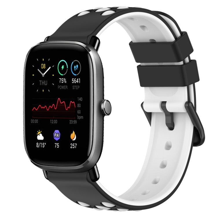 For Amazfit GTS 2 Mini 20mm Two-Color Porous Silicone Watch Band