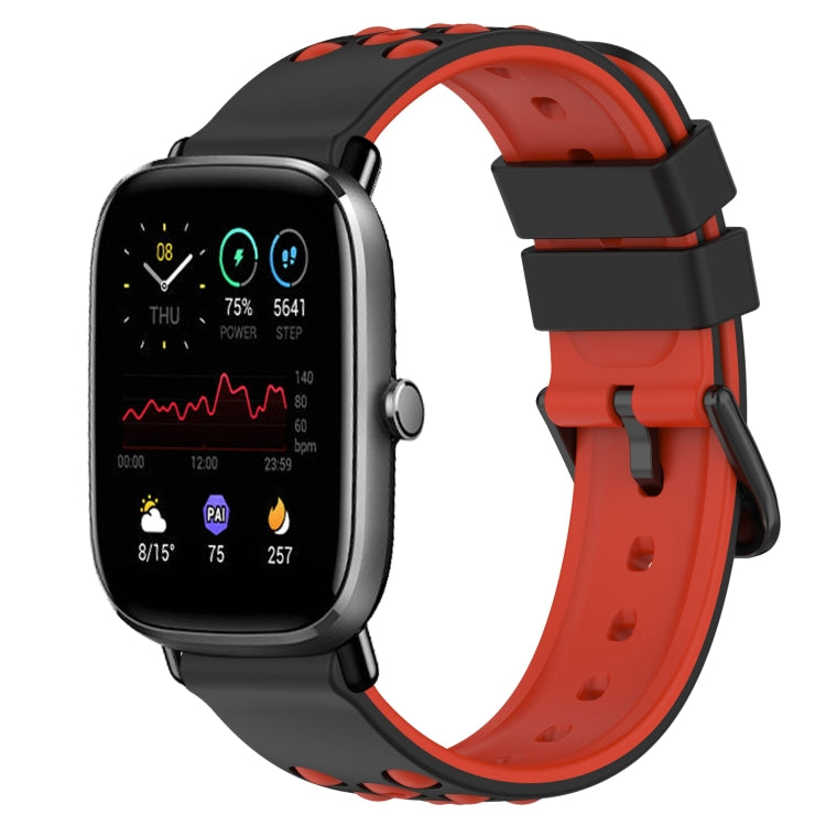 For Amazfit GTS 2 Mini 20mm Two-Color Porous Silicone Watch Band