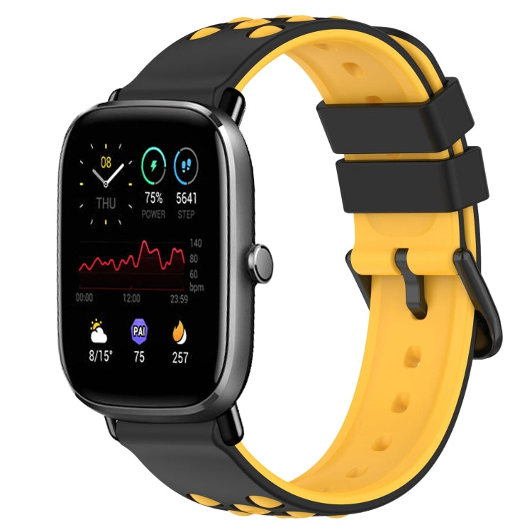 For Amazfit GTS 2 Mini 20mm Two-Color Porous Silicone Watch Band