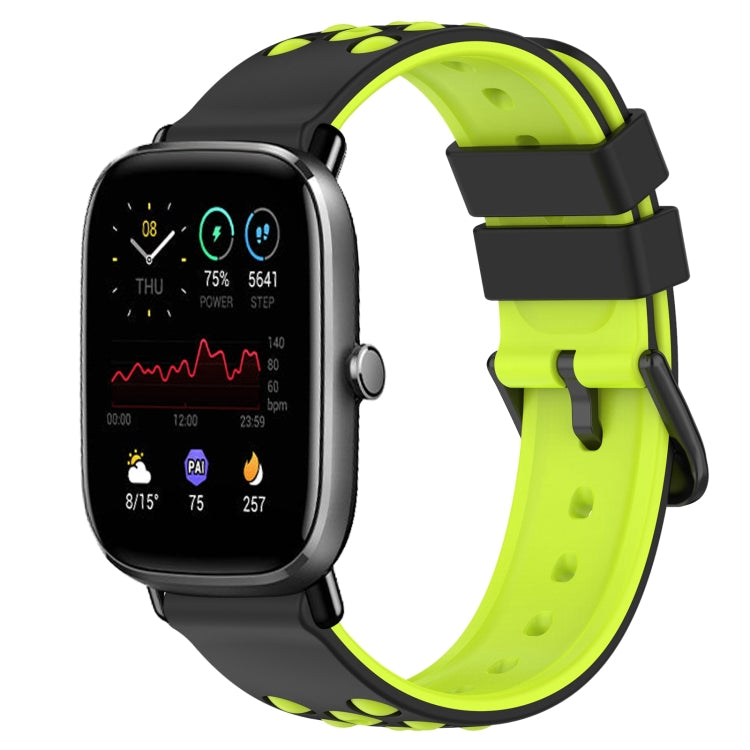 For Amazfit GTS 2 Mini 20mm Two-Color Porous Silicone Watch Band