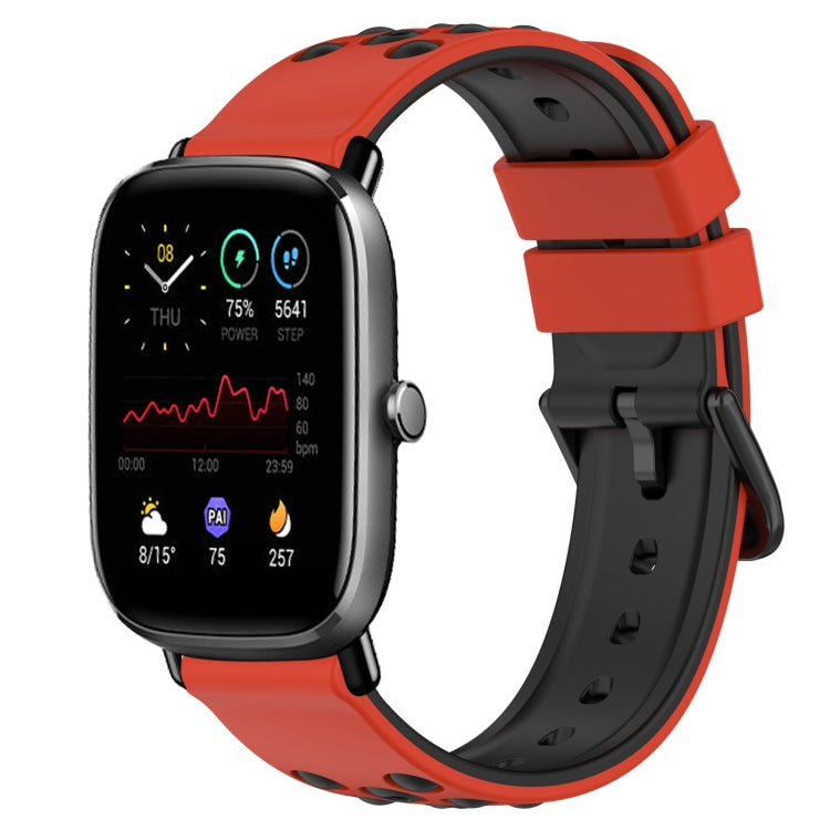 For Amazfit GTS 2 Mini 20mm Two-Color Porous Silicone Watch Band