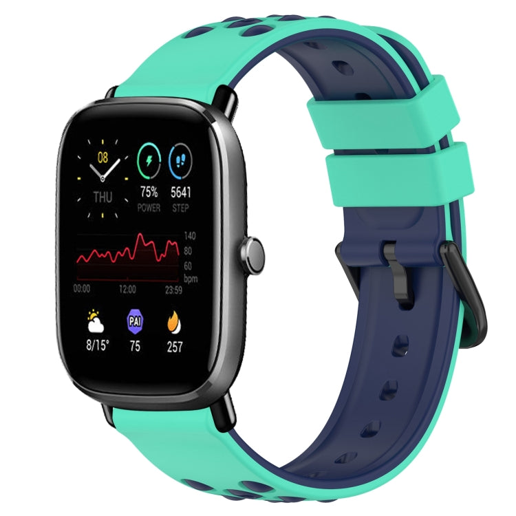 For Amazfit GTS 2 Mini 20mm Two-Color Porous Silicone Watch Band