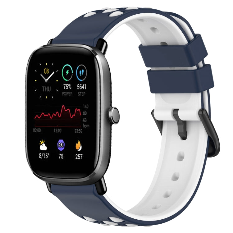 For Amazfit GTS 2 Mini 20mm Two-Color Porous Silicone Watch Band