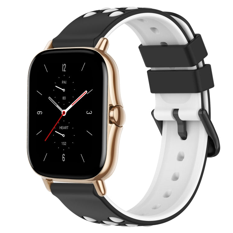 For Amazfit GTS 2 20mm Two-Color Porous Silicone Watch Band