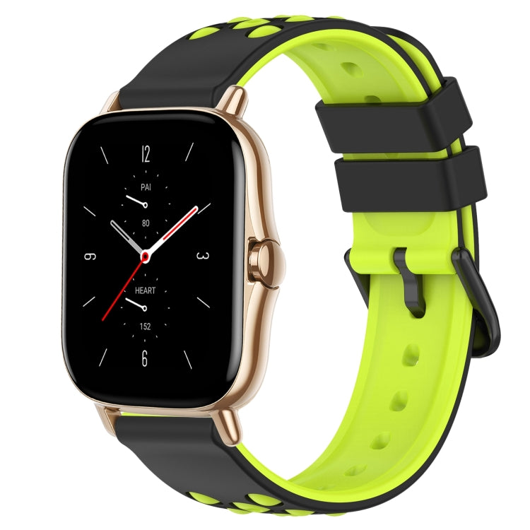 For Amazfit GTS 2 20mm Two-Color Porous Silicone Watch Band