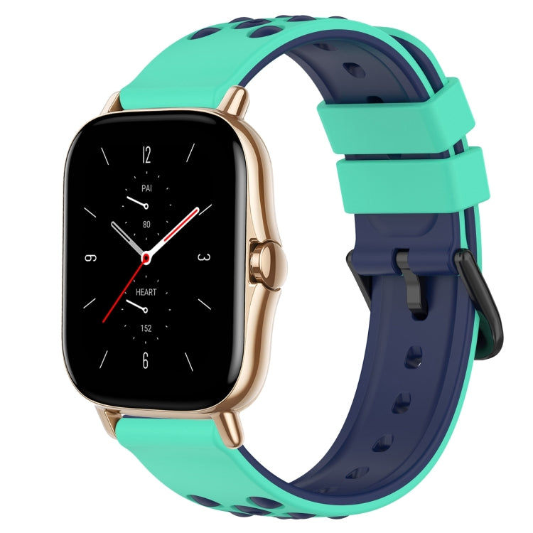For Amazfit GTS 2 20mm Two-Color Porous Silicone Watch Band