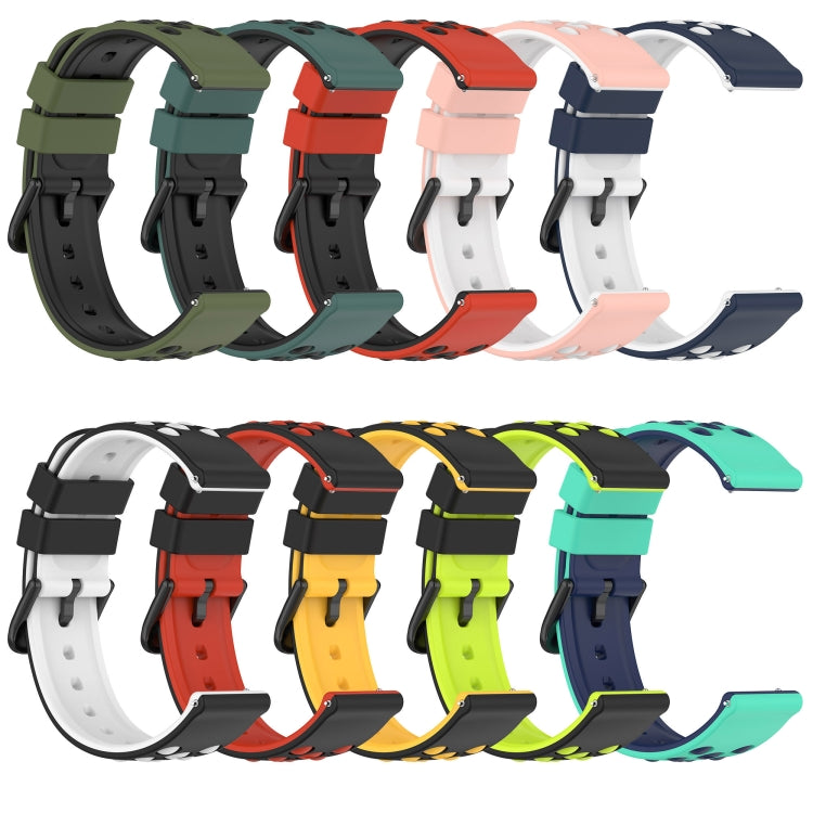 For Amazfit GTS 2 20mm Two-Color Porous Silicone Watch Band