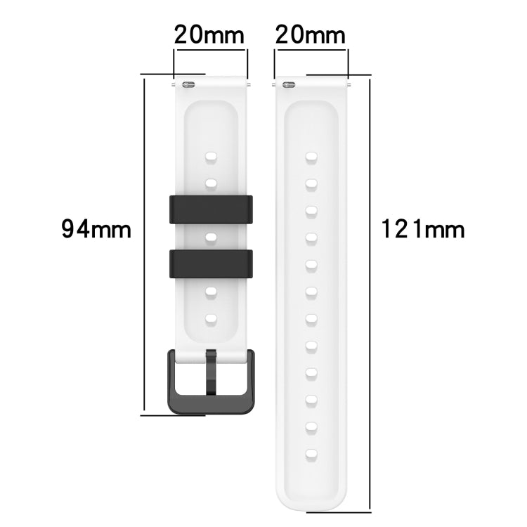 For Amazfit GTS 2 20mm Two-Color Porous Silicone Watch Band