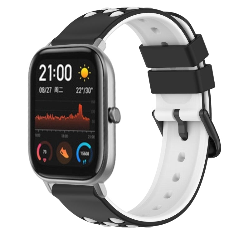 For Amazfit GTS 20mm Two-Color Porous Silicone Watch Band