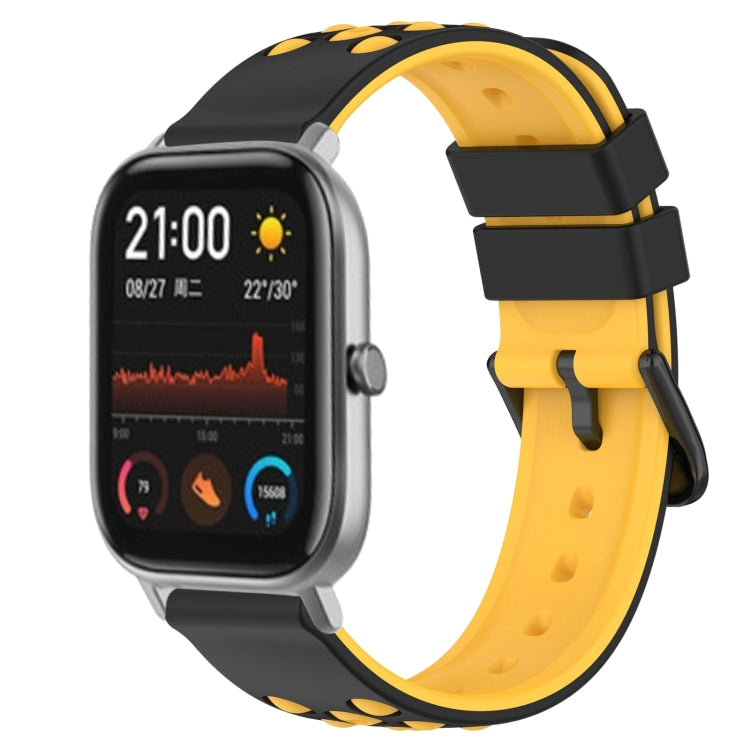 For Amazfit GTS 20mm Two-Color Porous Silicone Watch Band