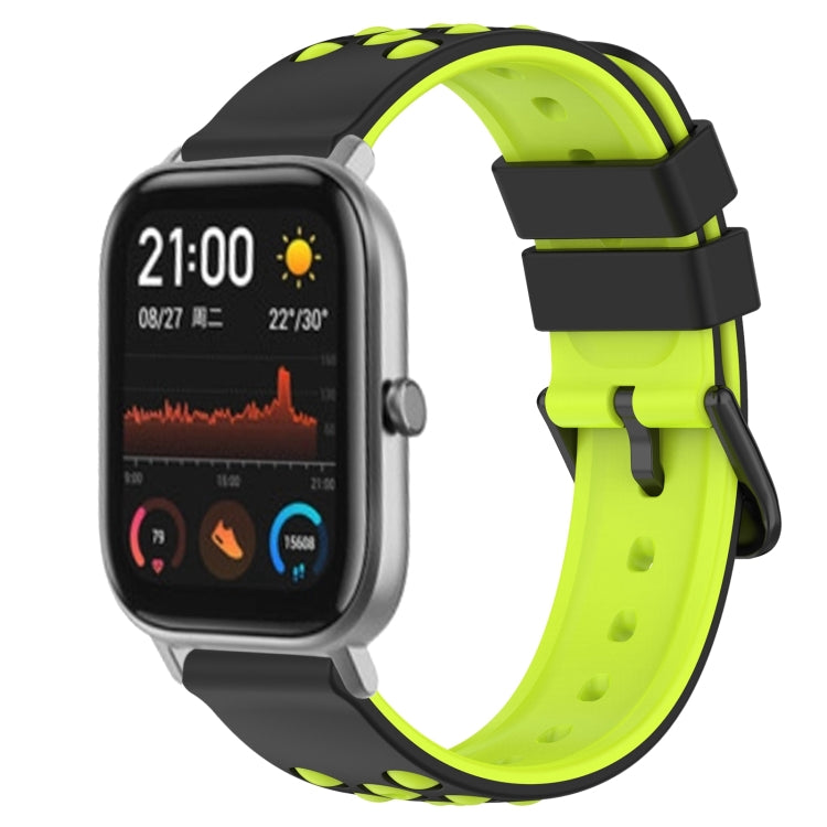 For Amazfit GTS 20mm Two-Color Porous Silicone Watch Band