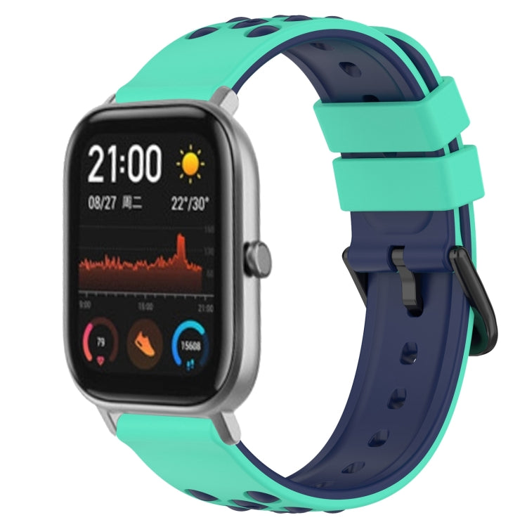 For Amazfit GTS 20mm Two-Color Porous Silicone Watch Band