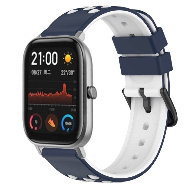 For Amazfit GTS 20mm Two-Color Porous Silicone Watch Band