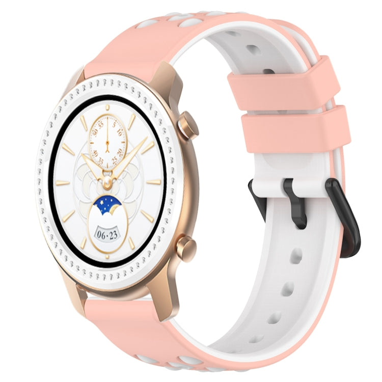 For Amazfit GTR 42mm 20mm Two-Color Porous Silicone Watch Band