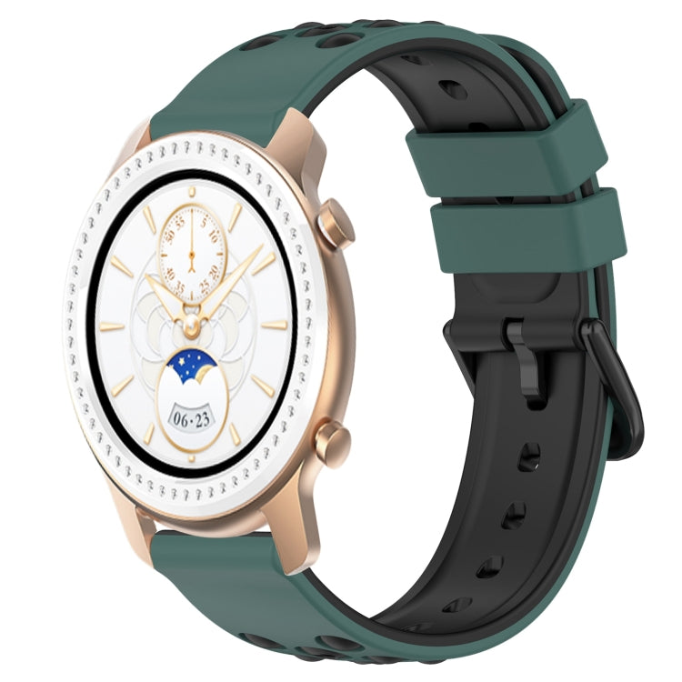 For Amazfit GTR 42mm 20mm Two-Color Porous Silicone Watch Band