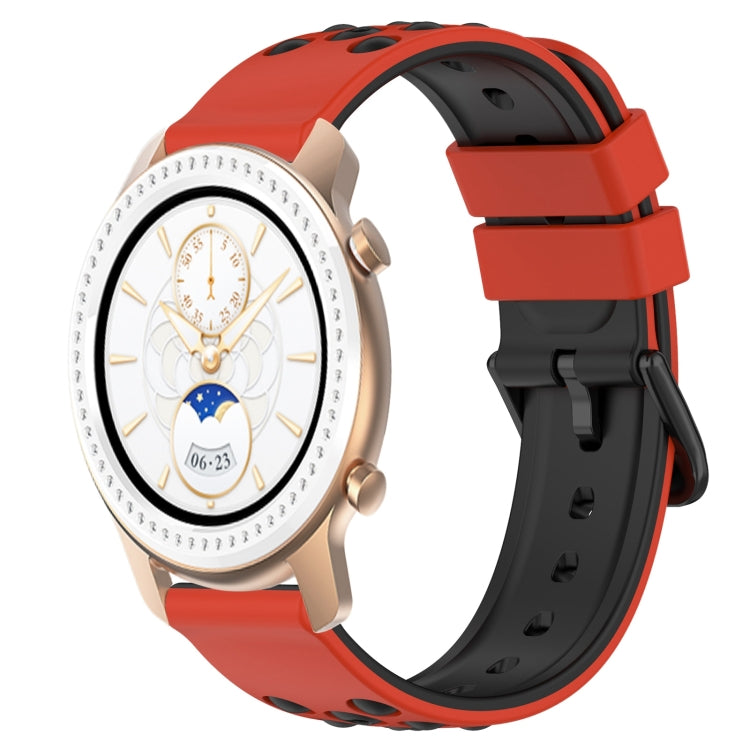For Amazfit GTR 42mm 20mm Two-Color Porous Silicone Watch Band