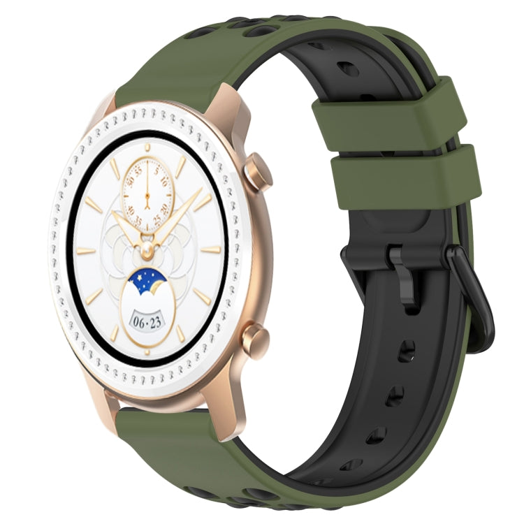 For Amazfit GTR 42mm 20mm Two-Color Porous Silicone Watch Band
