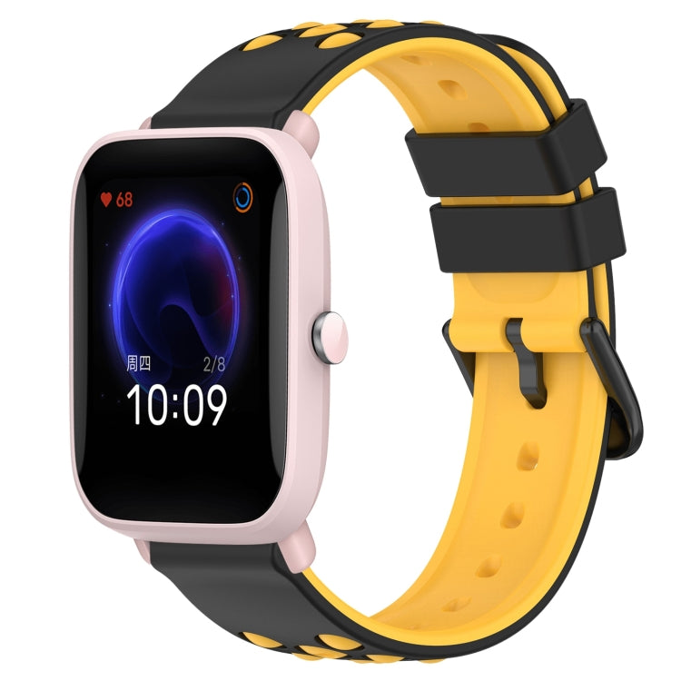 For Amazfit Pop Pro 20mm Two-Color Porous Silicone Watch Band