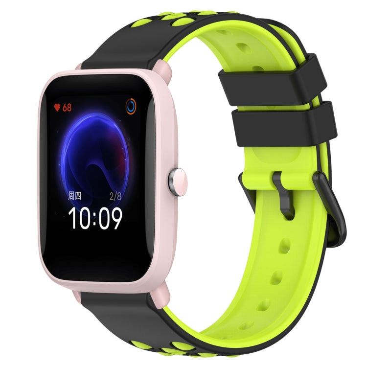 For Amazfit Pop Pro 20mm Two-Color Porous Silicone Watch Band
