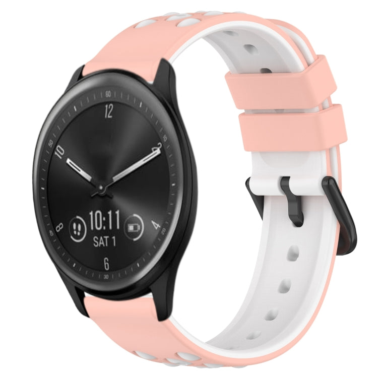 For Garmin Vivomove Sport 20mm Two-Color Porous Silicone Watch Band