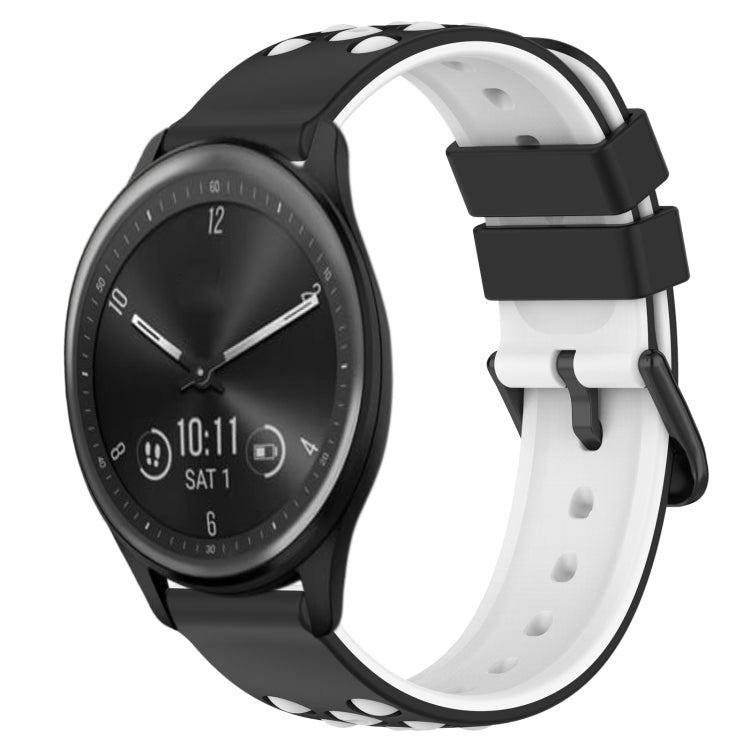 For Garmin Vivomove Sport 20mm Two-Color Porous Silicone Watch Band