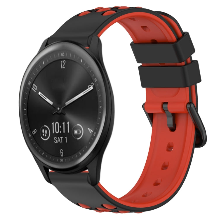 For Garmin Vivomove Sport 20mm Two-Color Porous Silicone Watch Band