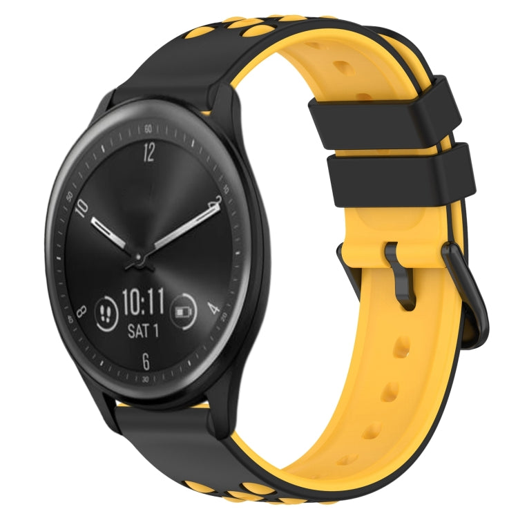 For Garmin Vivomove Sport 20mm Two-Color Porous Silicone Watch Band