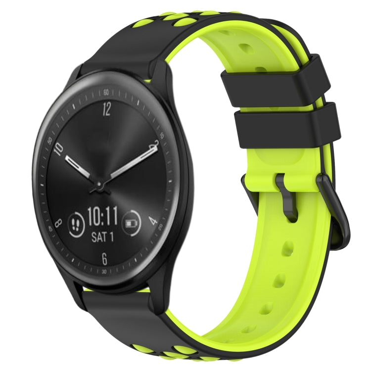 For Garmin Vivomove Sport 20mm Two-Color Porous Silicone Watch Band