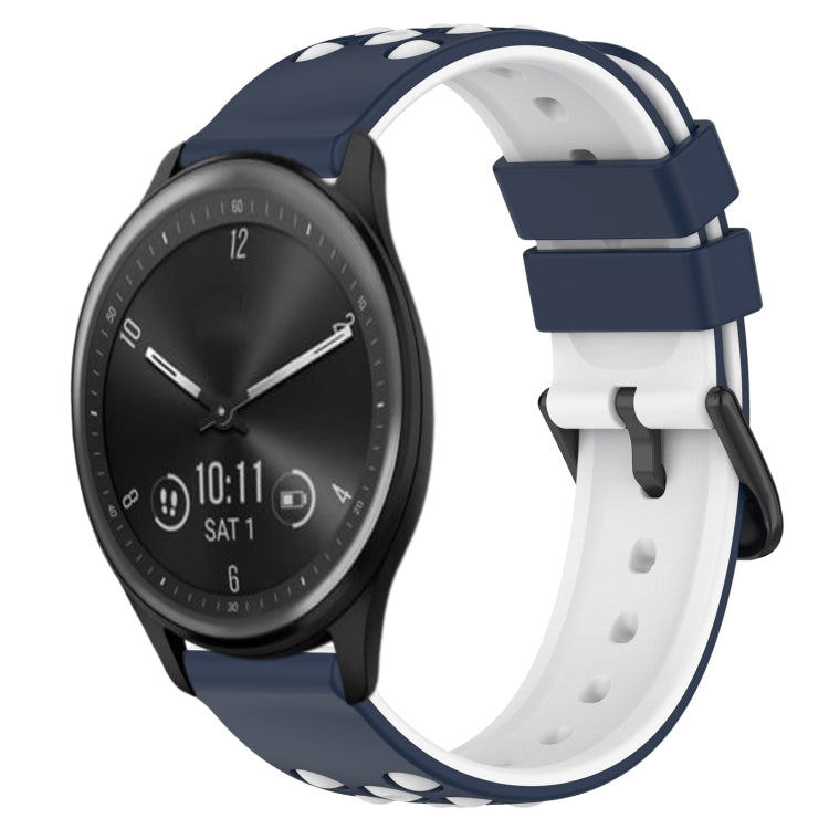 For Garmin Vivomove Sport 20mm Two-Color Porous Silicone Watch Band