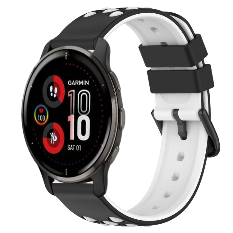 For Garmin Venu 2 Plus 20mm Two-Color Porous Silicone Watch Band
