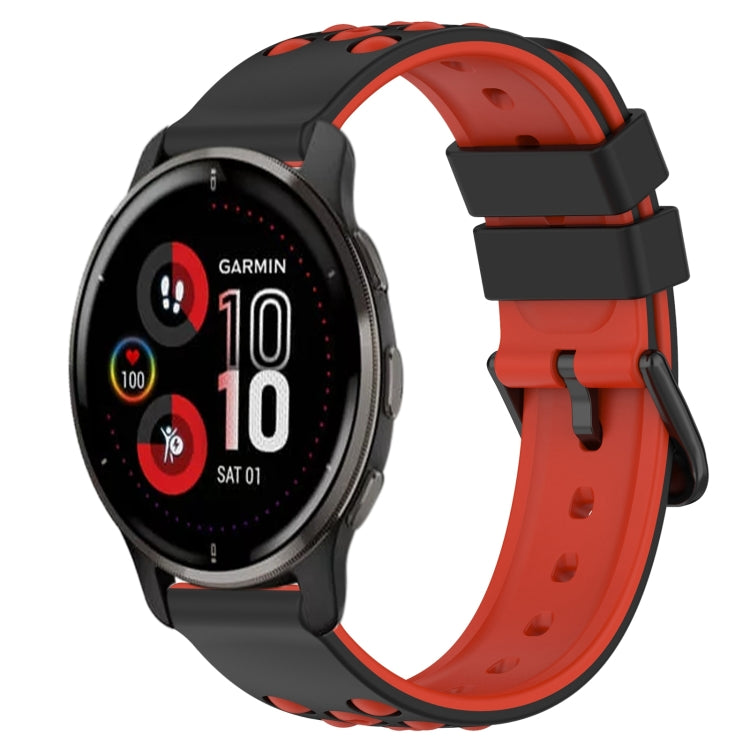 For Garmin Venu 2 Plus 20mm Two-Color Porous Silicone Watch Band