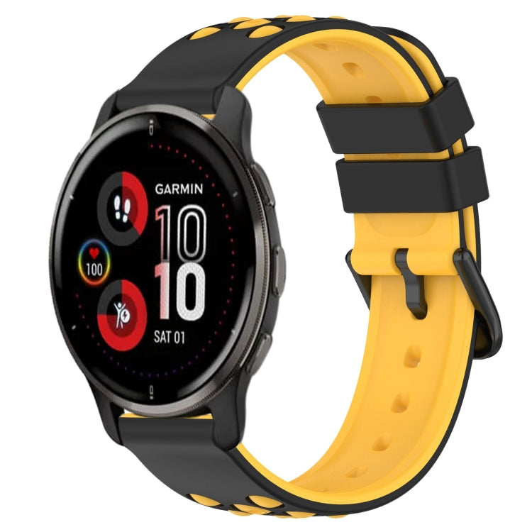For Garmin Venu 2 Plus 20mm Two-Color Porous Silicone Watch Band