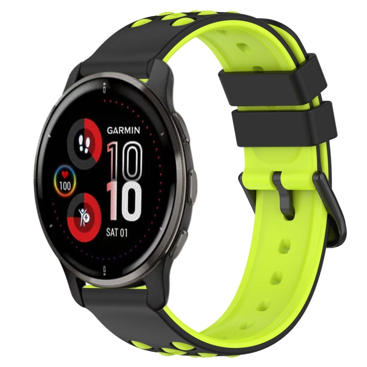 For Garmin Venu 2 Plus 20mm Two-Color Porous Silicone Watch Band