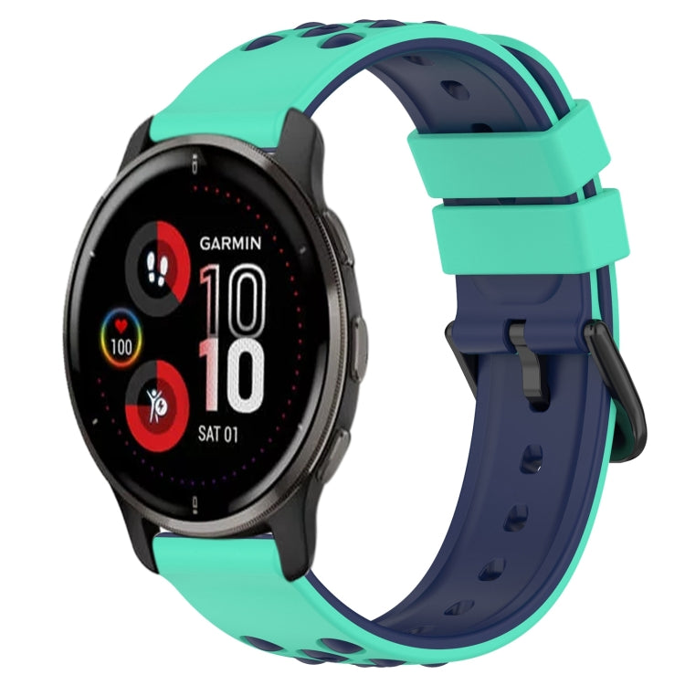 For Garmin Venu 2 Plus 20mm Two-Color Porous Silicone Watch Band