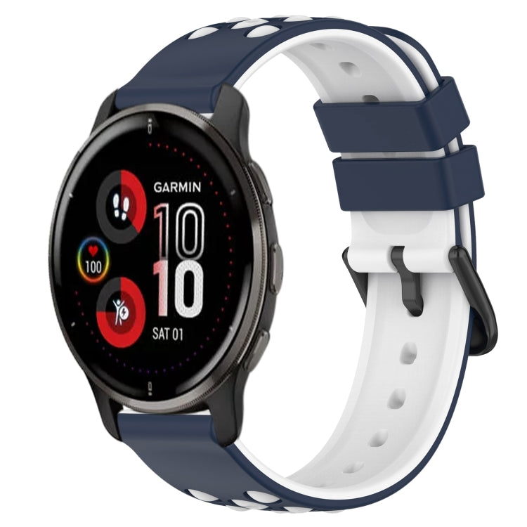 For Garmin Venu 2 Plus 20mm Two-Color Porous Silicone Watch Band