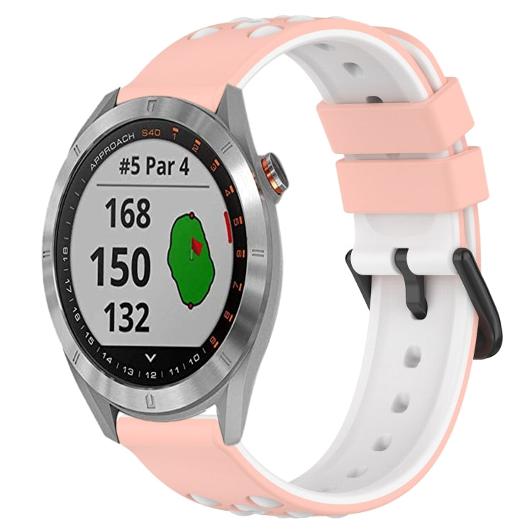 For Garmin Approach S40 20mm Two-Color Porous Silicone Watch Band